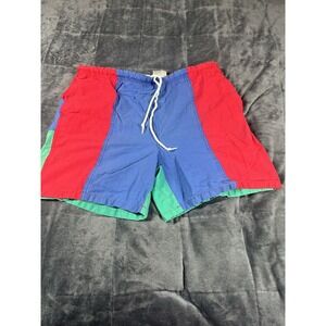 Vtg 80s 90s Swim Trunks Basic Editions Shorts Color Block jams Retro Mens Medium